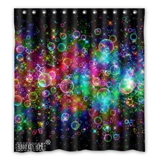 Colorful Bubbles Beautiful Rainbow Abstract- Personalize Custom Bathroom Shower Curtain Waterproof Polyester Fabric 66(w) x72(h) Rings Included
