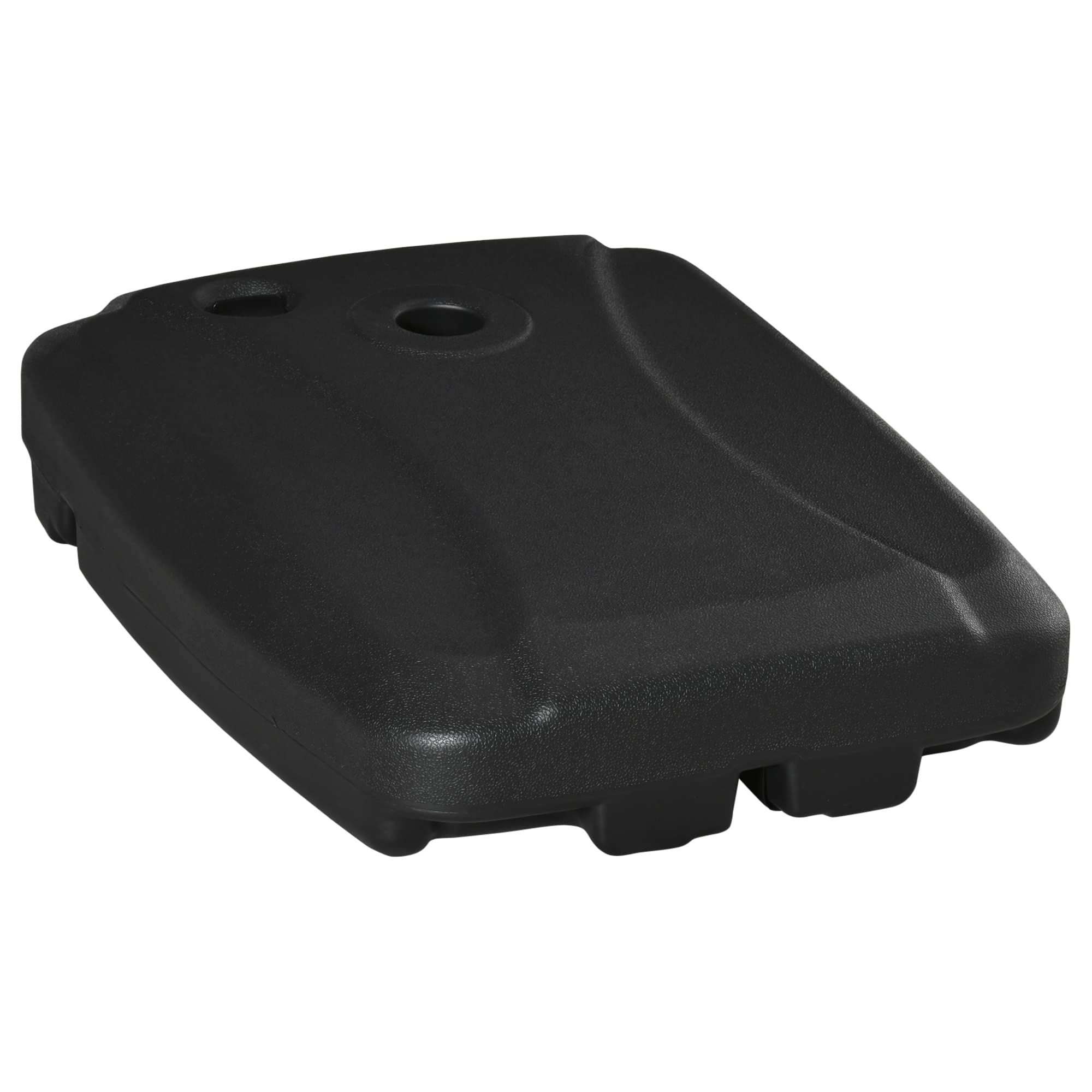 Outsunny Base de Sombrilla con 2 Ruedas Rellenable de Agua 60 kg Arena 68 kg o Mixto 75 kg Soporte de Parasol para Base Cruzada para Jardín Patio Terraza 80x60x17 cm Negro