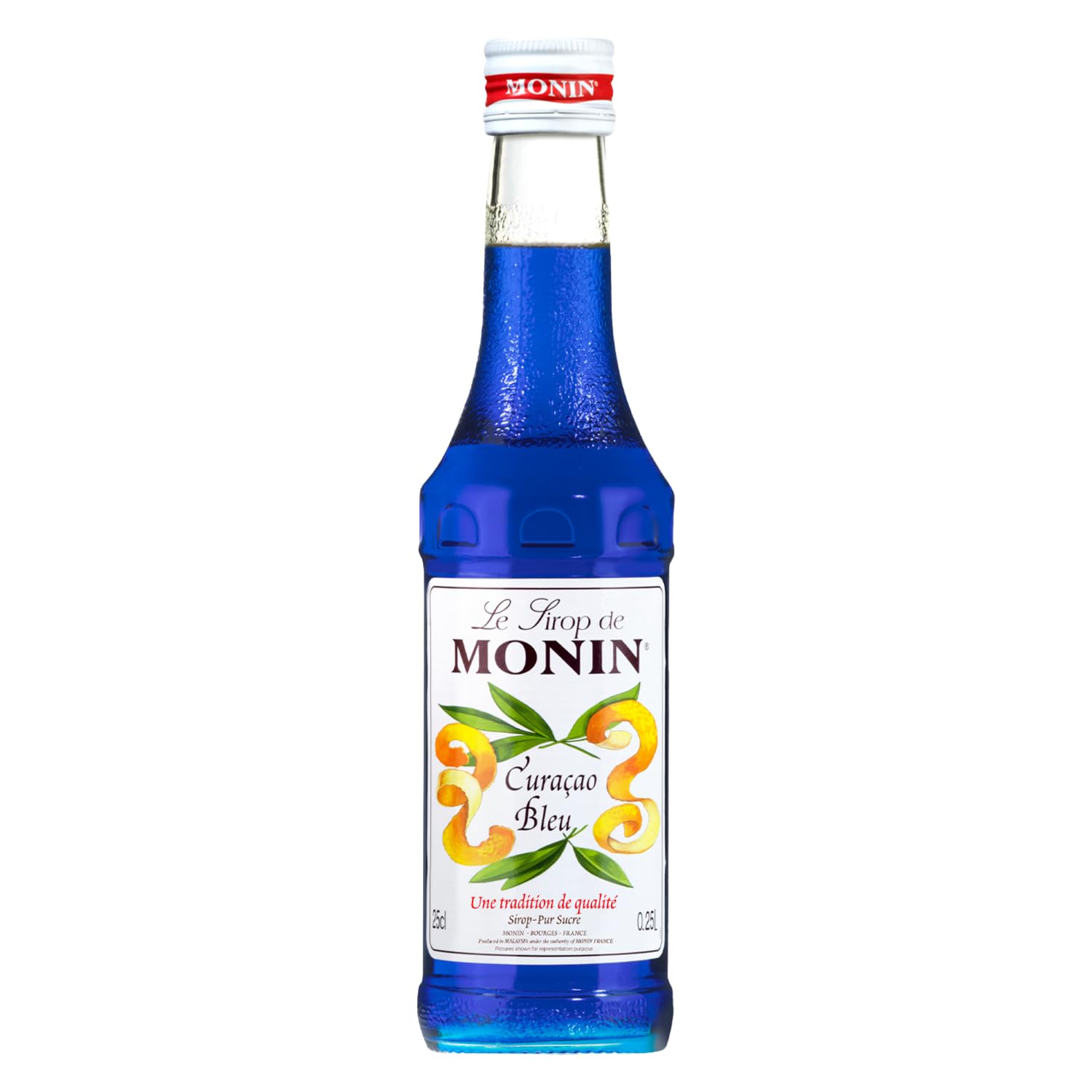 Monin Curacao Flavoured Syrup, Bright Blue, Small, 250 Ml - Liquid