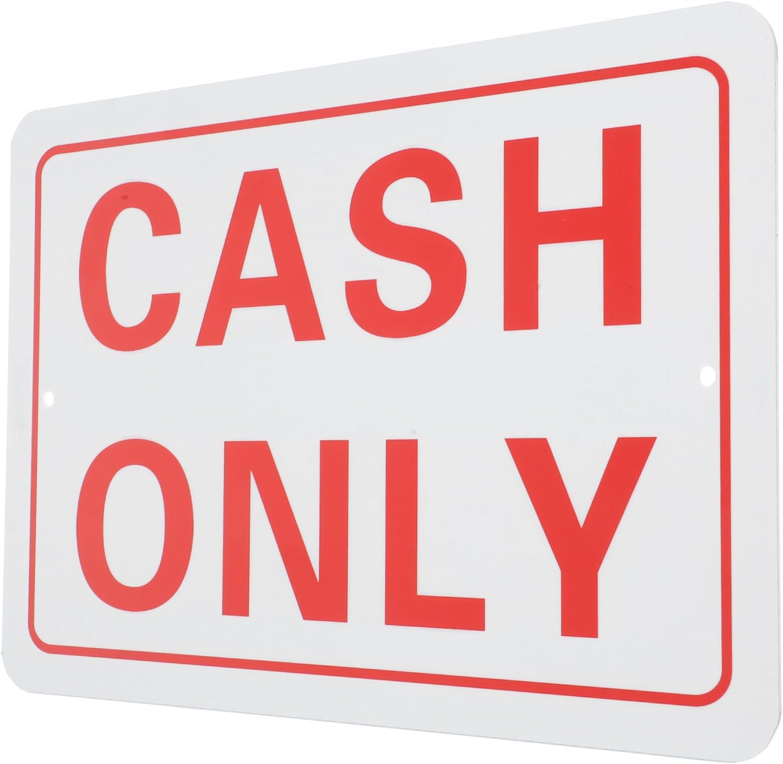 NUOBESTY Cash Only Sign Metal Label for Small Business Payment Outdoor Sturdy Structure No Credit Cards or Checks Accepted