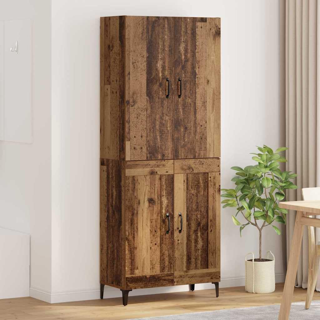 Aparador de madera recuperada de alta calidad y diseño estable con 4 puertas para comedor