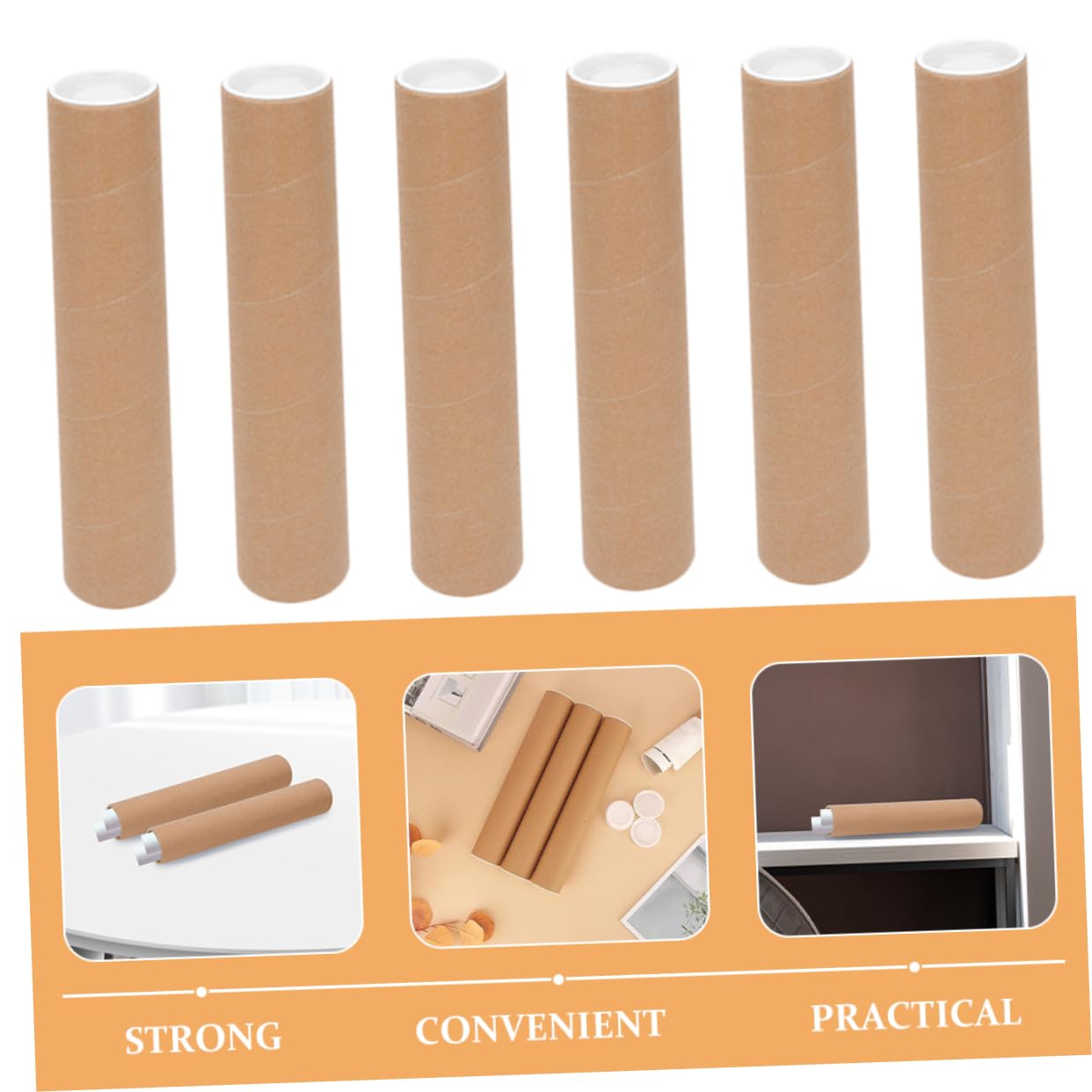 STOBOK Lot de 12 Tubes à Affiche Ronds en Papier Kraft, Tube de Rangement pour Dessins, Résistant aux Déchirures Perforations