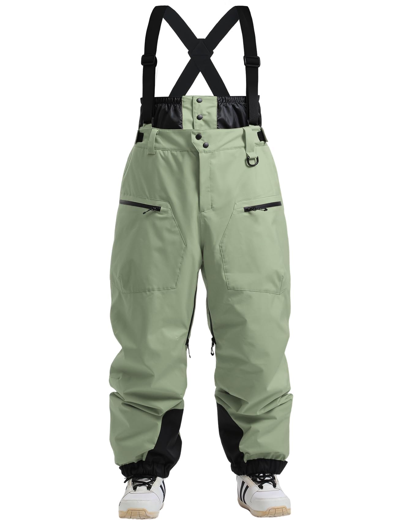 IMPHUT Ski Pants Snowboard Pants for Men, Baggy Snow Pants Insulated Waterproof Windproof, Mens Snow Bibs Overall