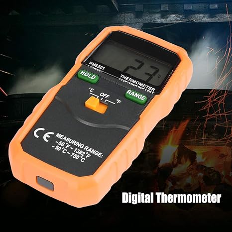 Digital Thermocouple Temperature Thermometer, PEAKMETER PM6501 K Type LCD Thermometer Testing Tool Celsius and Fahrenheit