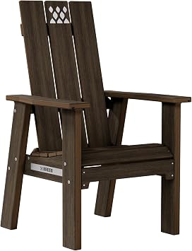 Breeo X Series Campfire Chair Poly Lumber Fire Pit Seat with 304 Stainless Steel Accents, Outdoor Patio & Camping Essentials with Arm Rest - Ergonomic, Sustainable Outdoor Chair - Brazilian Walnut