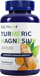 Turmeric Curcumin with Black Pepper & Magnesium - 95% Standardized Curcuminoids & Black Pepper Extract - High Absorption, Joint & Muscle & Immune Health Support - Non GMO - 90 Capsules