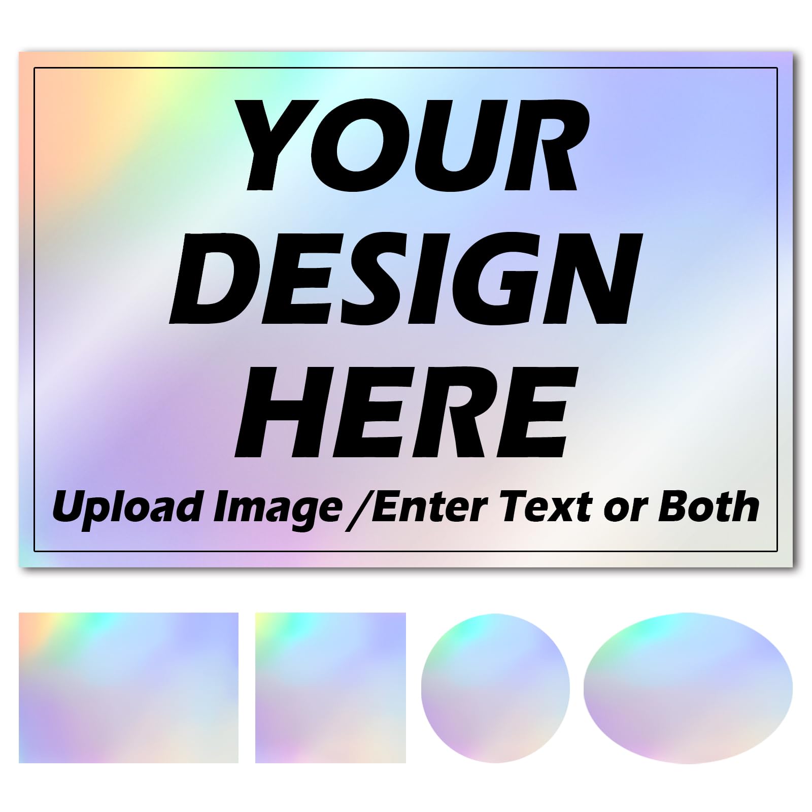 Custom Personalised Holographic Waterproof Durable Stickers Labels for Business Logo with Your Design/Image/Text/Address/Name/Qr Code, Stickers On Sheet/Roll