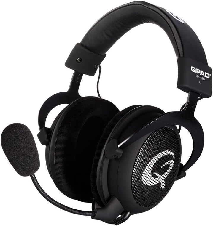 QPAD QH-85 Pro Gaming Headset with Open Ear Cups Design, Black