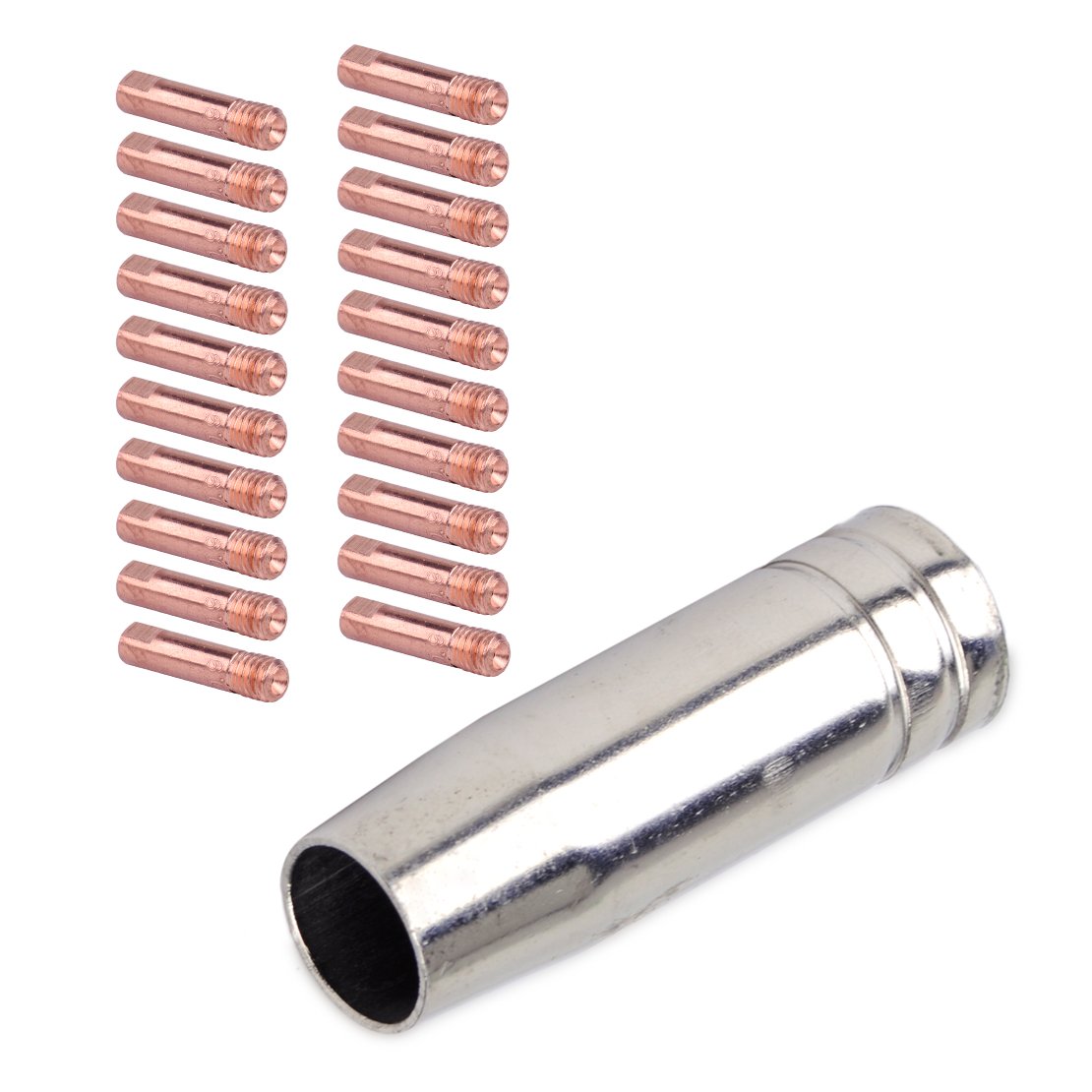 21pcs MB-15AK MIG/MAG Welding Torch Contact Tip 0.9 x 24mm Gas Nozzle Shroud Kit