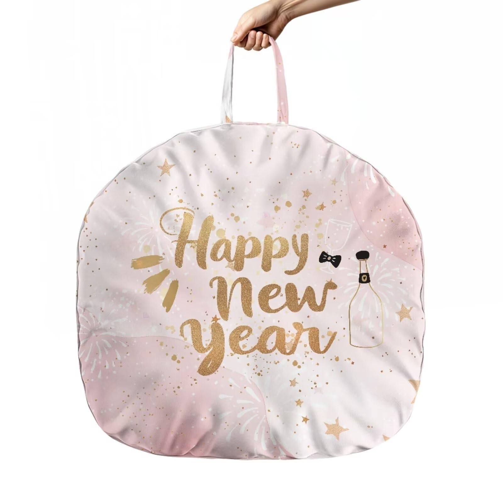 KUIFORTI Happy New Year Round Baby Recliners Baby Lounger Cover Only Removable Lounger Cover with Elastic Band Infant Lounger Cover with Elastic Band Holiday Decor
