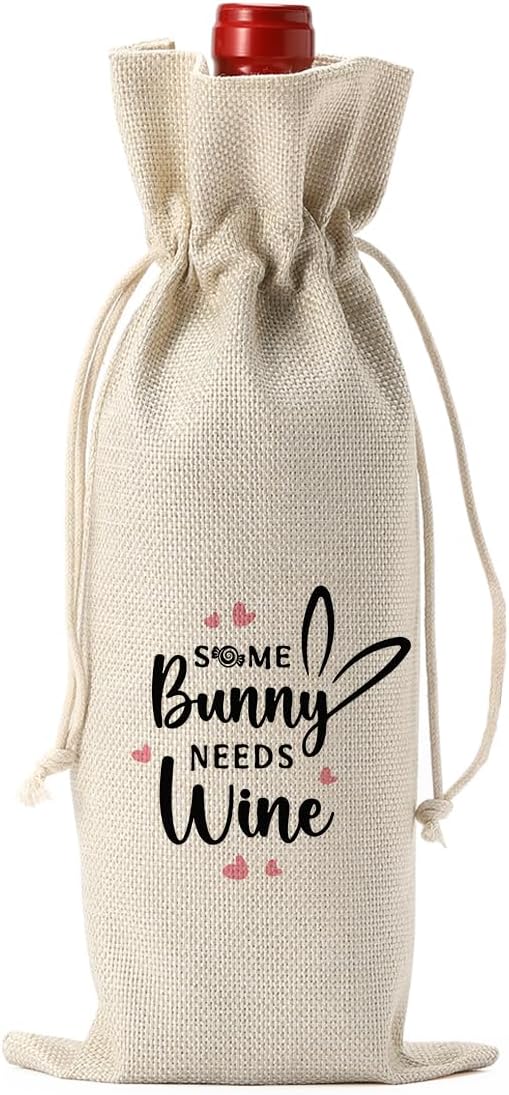 Funny Easter Wine Bag Easter Basket Easter Christian Religious Decorations Easter Holiday Gifts for Women Men Easter Wine Bag Wine Accessory Sets Gifts for Wine Lover Easter Party Decorations