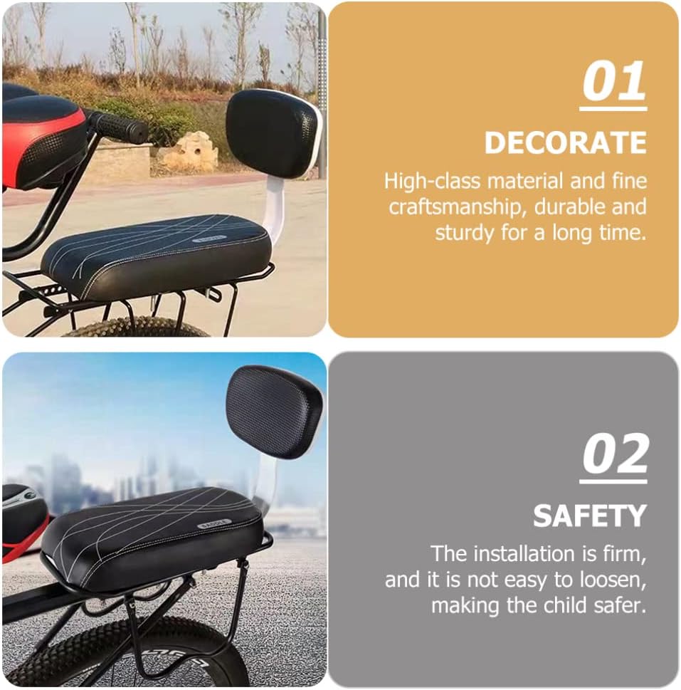 BESPORTBLE Portable Kids Bike Rear Saddle Comfortable Back Support Detachable Easy to Install Universal Bike Attachment Safe for Kids