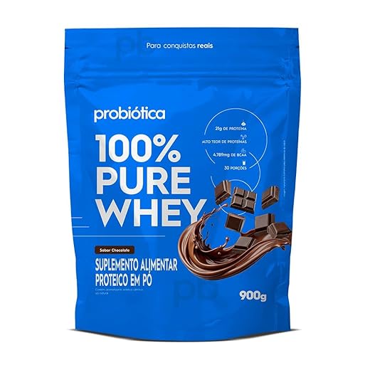 100% Pure Whey Nova Fórmula - 900g Refil Chocolate - Probiótica