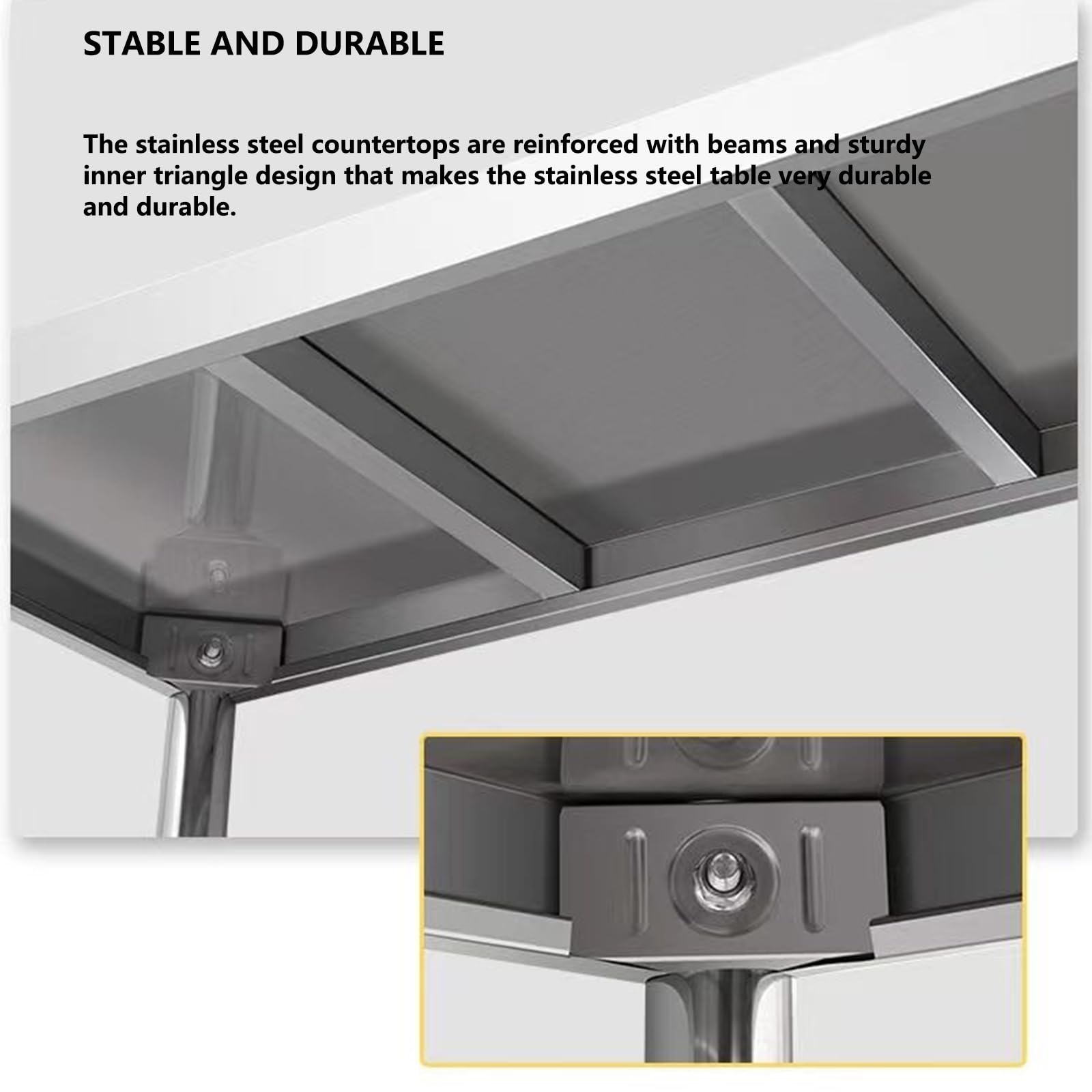 Wandbord Edelstahlregal Küchenregal Edelstahl 2 Ablagefläche Regal Lagerregal für Küchen oder Zuhause,Restaurant(60X30cm/23.6X11.8in,2T)