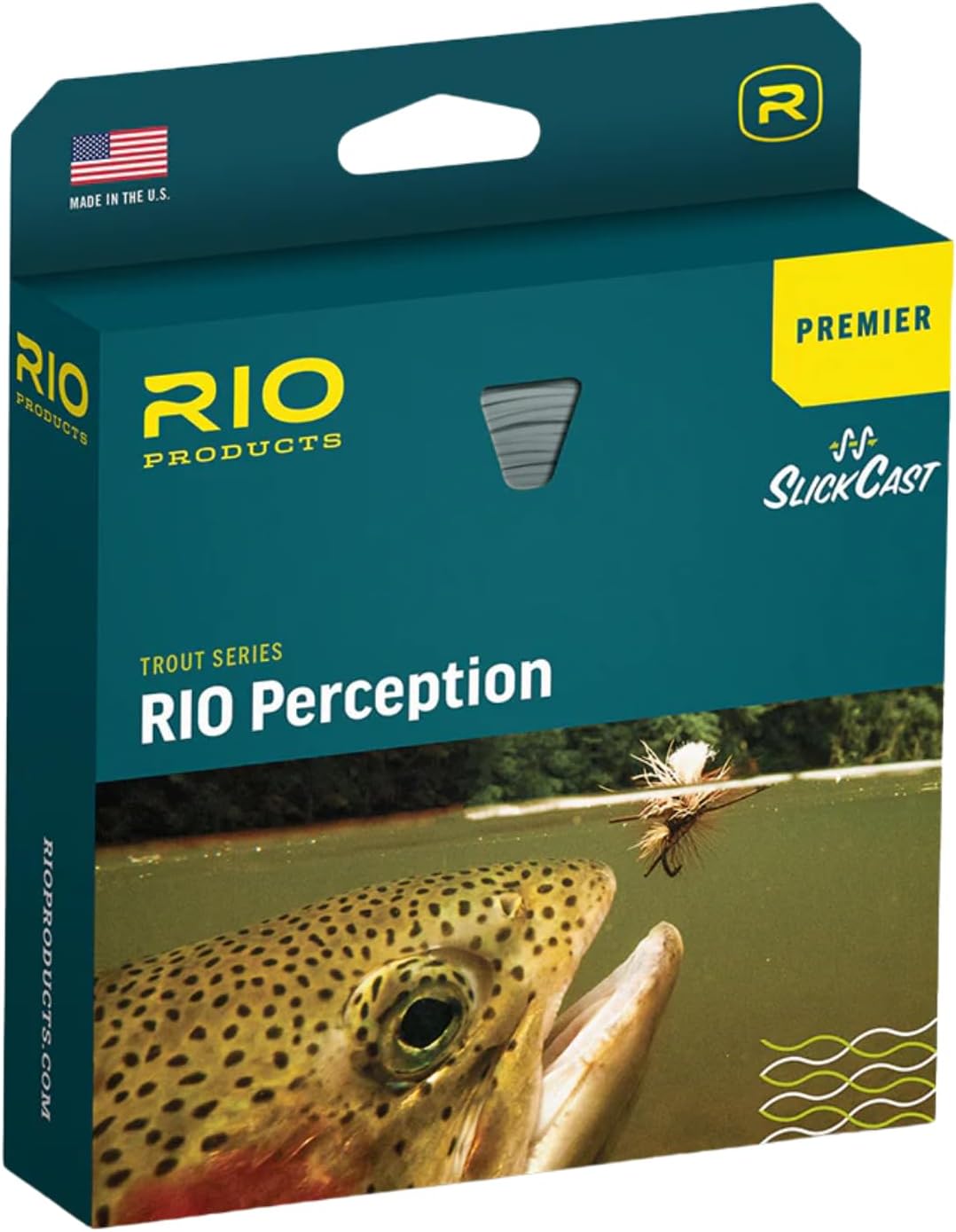 RIO Products Premier Rio Perception Fly Line, Floating Trout Series Fly Fishing Line, East Casting & Ultra-Slick Performance, Green/Camo, 80ft