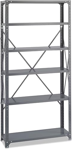 Miniatura 3 de Safco Productos 6268 Kit de estantes comerciales 36 pulgadas de ancho x 12 pulgadas de profundidad x 72 pulgadas de alto con 6 estantes, gris