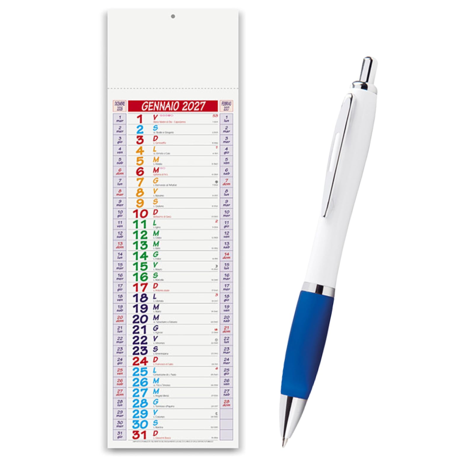 100 Calendari Personalizzati 2027 + 100 Penne Personalizzate Gadget Pubblicitari di Fine Anno come Omaggio per i Clienti Regali Aziendali promozionali Kit Smart