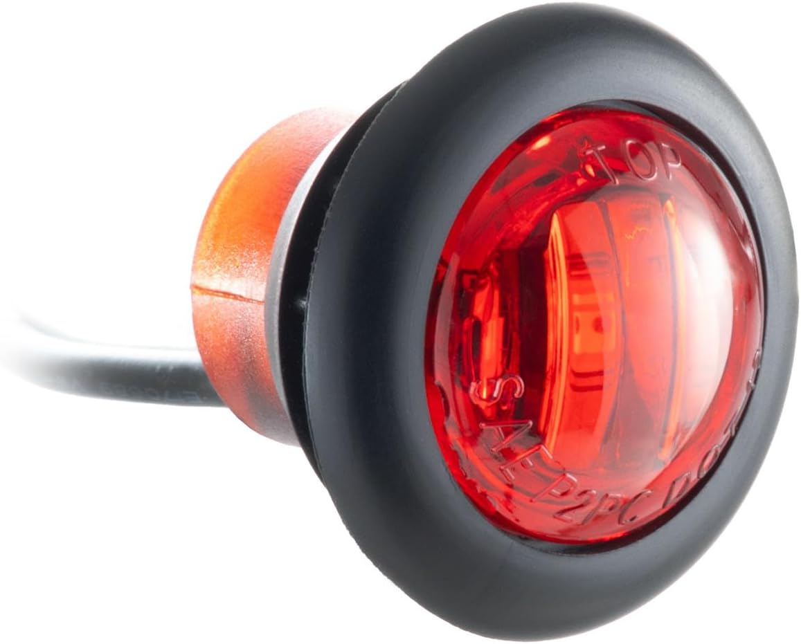 LONG HAUL 20 3/4" Red Led Clearance Marker Bullet Light Truck Trailer Marker Lights Black Trim & Connector Ends