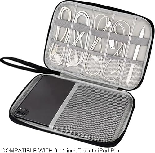 Miniatura 4 de Funda de accesorios electrónicos, organizador electrónico para cables de viaje, estuche organizador de cables de viaje, funda de transporte a prueba