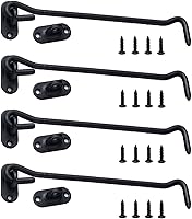 Vista 10 de 4 piezas de herrajes de acero inoxidable para puerta de granero, pestillo de puerta corredera de 6 pulgadas con gancho para ojos, pestillo de puerta