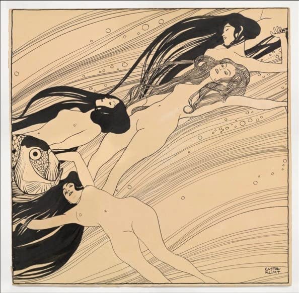 Toile Sang de poisson Klimt pour décoration salon moderne 60x90