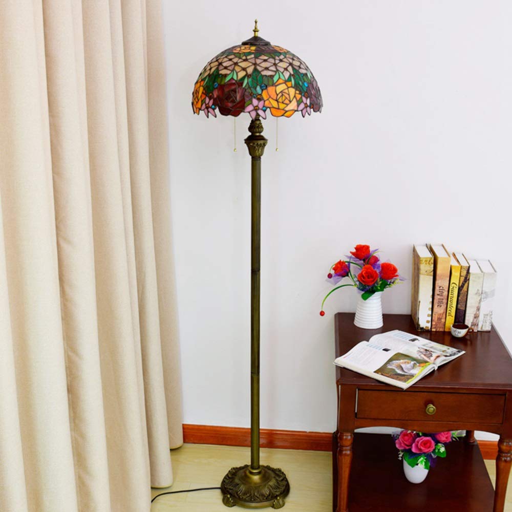 Lampa Podłogowa Tiffany,Stojąca,Do Czytania,16 Cali,Styl Europejski,Wysokiej Jakości,Wielokolorowa,Różowa,Szklana Lampa Podłogowa,Czysta,Pionowa Lampa Do Czytania,Do Gabinetu