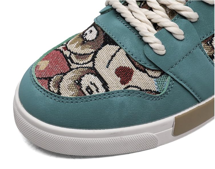 Men's High-Top Striped Lace-Up Skate Shoes for Casual Comfort and Outdoor Activities2