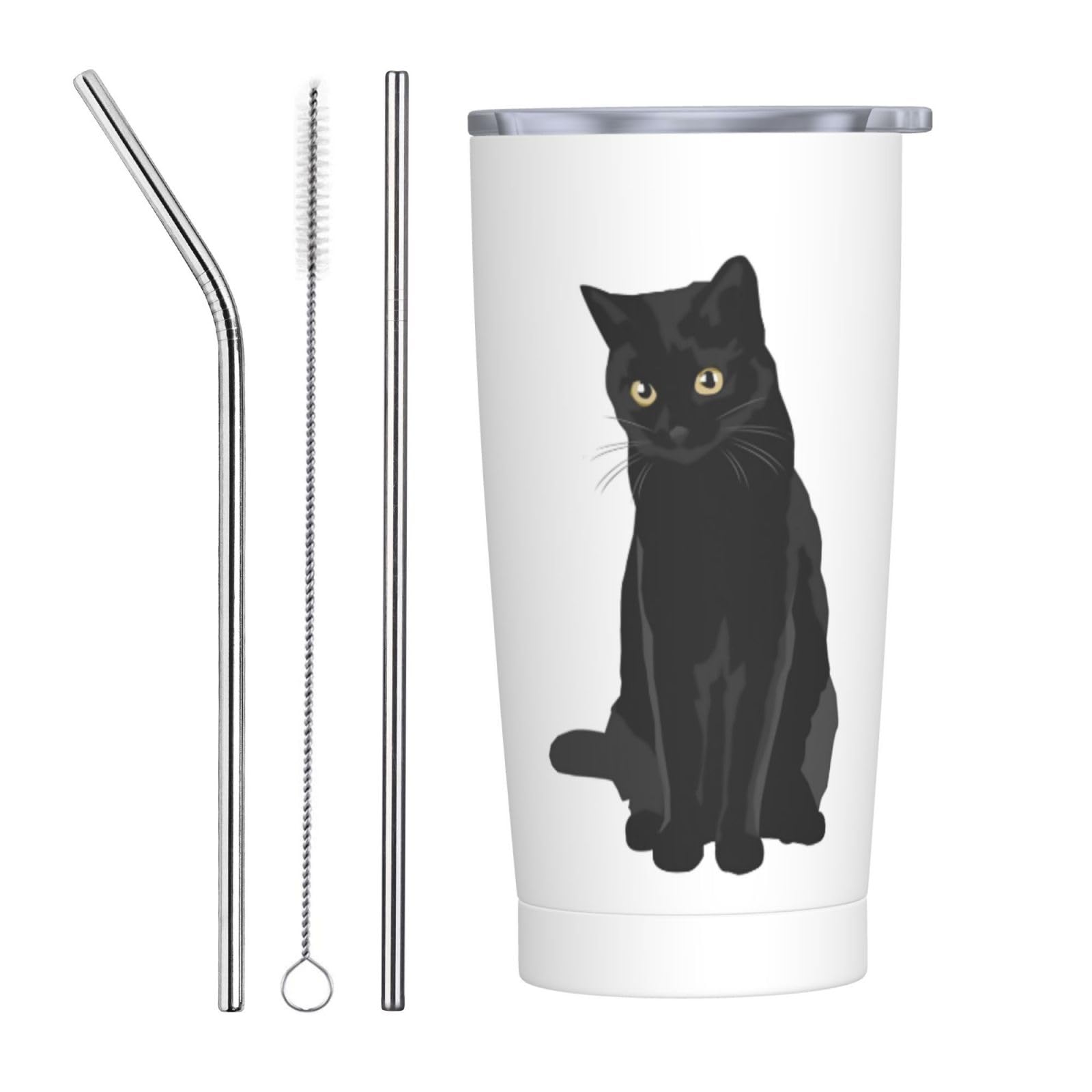 Amazon.co.jp: タンブラー 黒猫 猫柄 ネコ 水筒 車用タンブラー 600ml