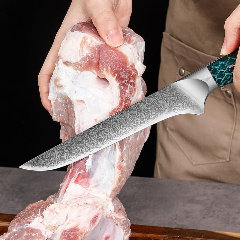 Meat Cleaver,Cleaver Knife 6.5 Inch Boning Knife 67 Layer Damascus Steel Blade Sharp Chefs Cleaver Steak Barbecue Kitchen Knives Resin Handle Cooking Tools