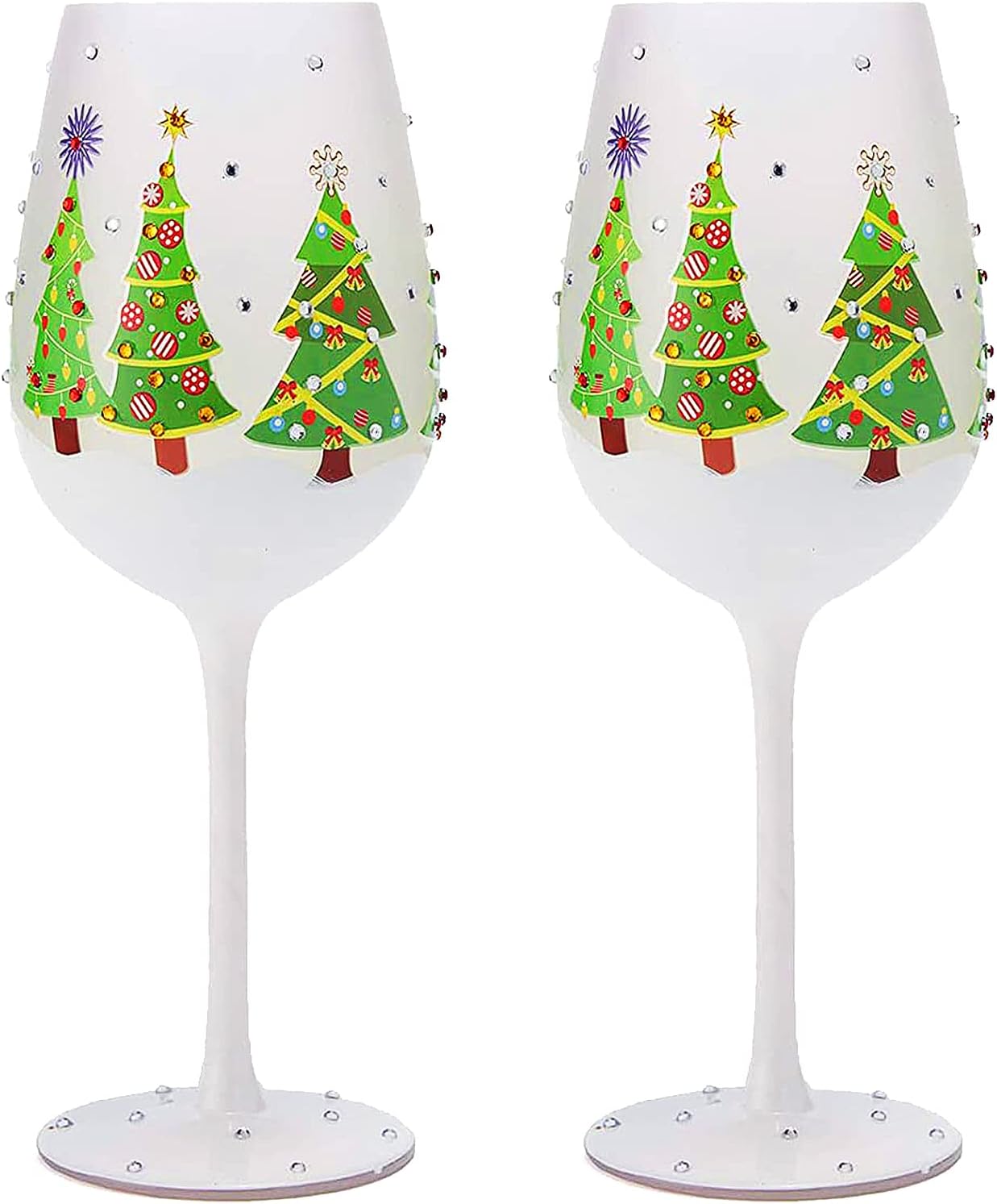 Winter Birthday Themed Stemmed Wine & Water Glasses Set of 2