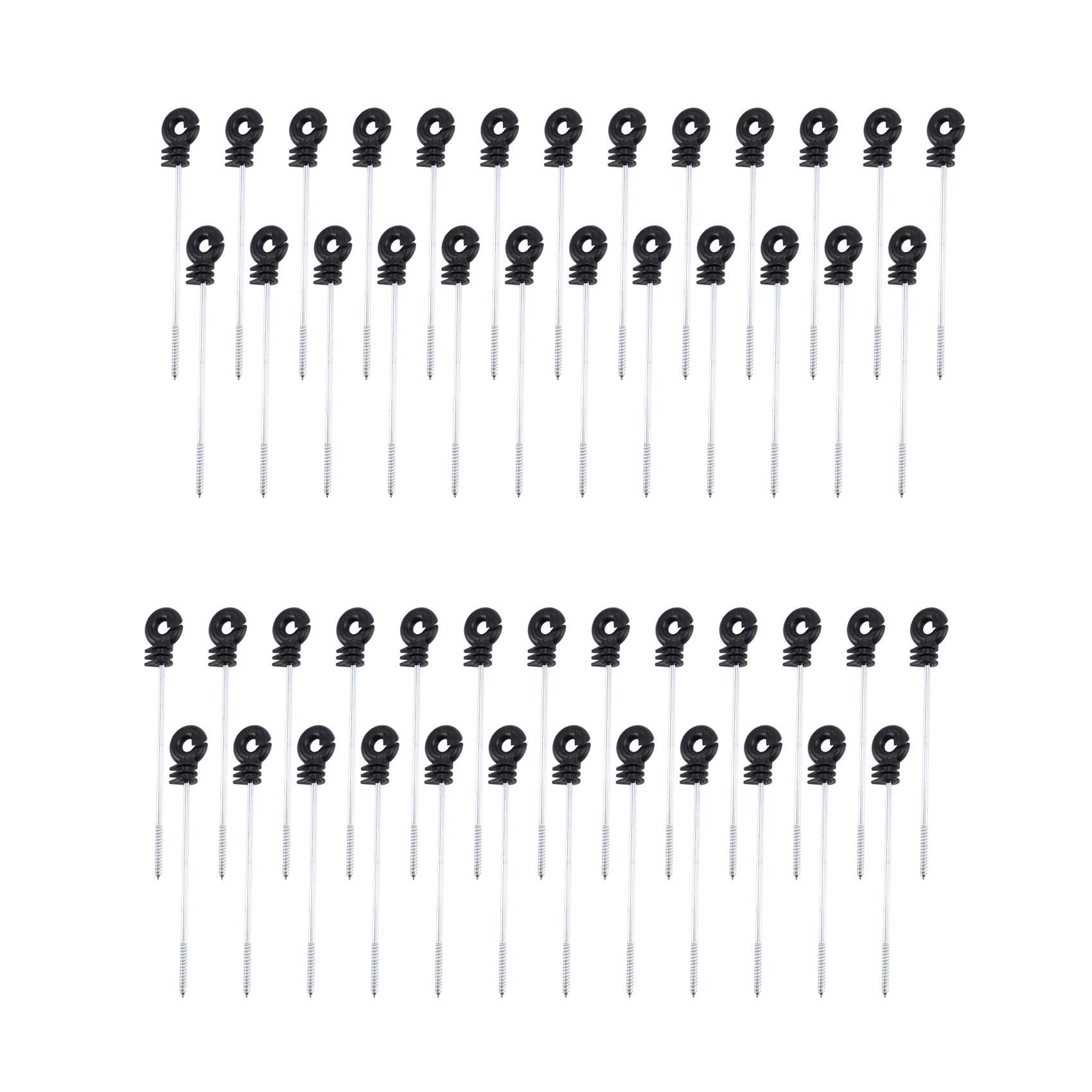 Jnchdghwa Black 50 Pcs Electric Fence Distance Insulators, Plastic Ring Insulators Long Distance For Wooden Post