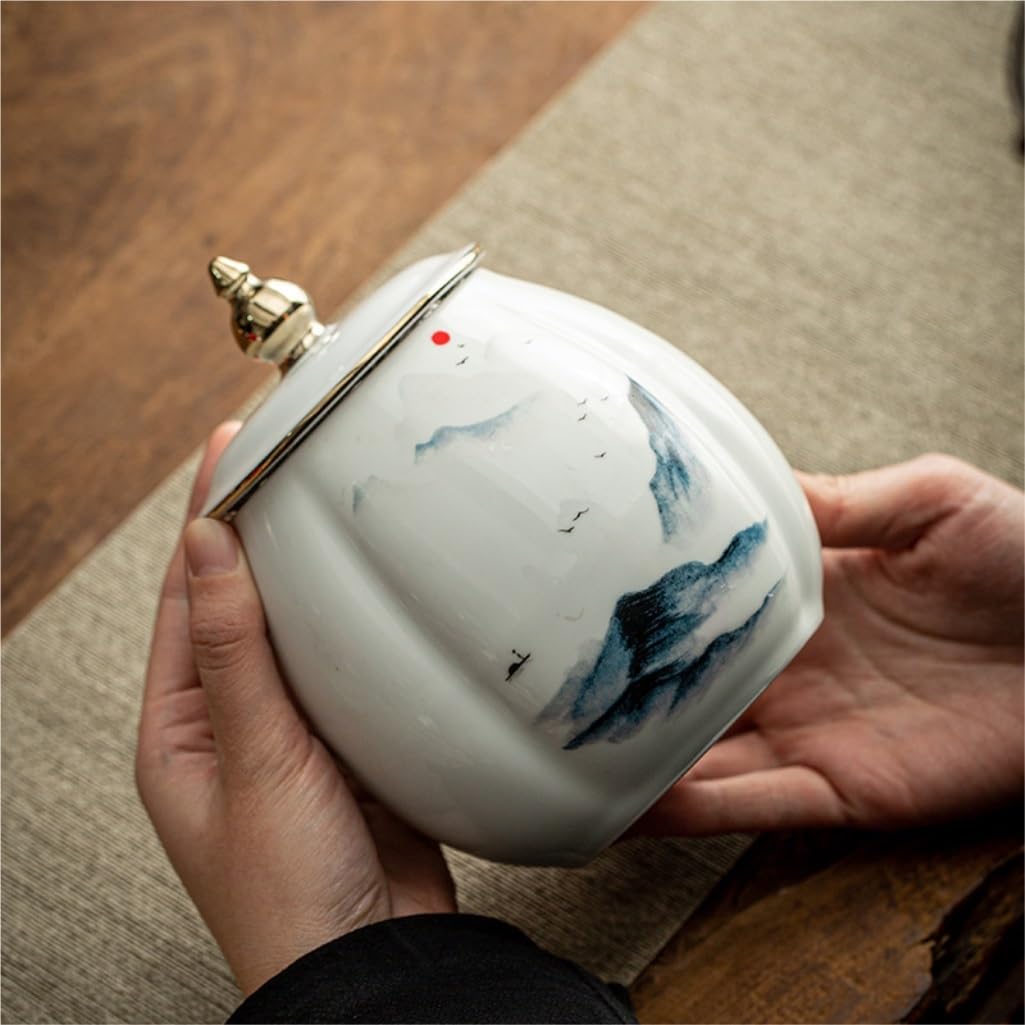 Contenitori per Dispensa Barattolo di stoccaggio for alimenti sigillato in stile cinese creativo, barattolo for tè, caffè, noci, barattolo sigillato for alimenti da cucina Contenitori in Ceramica per