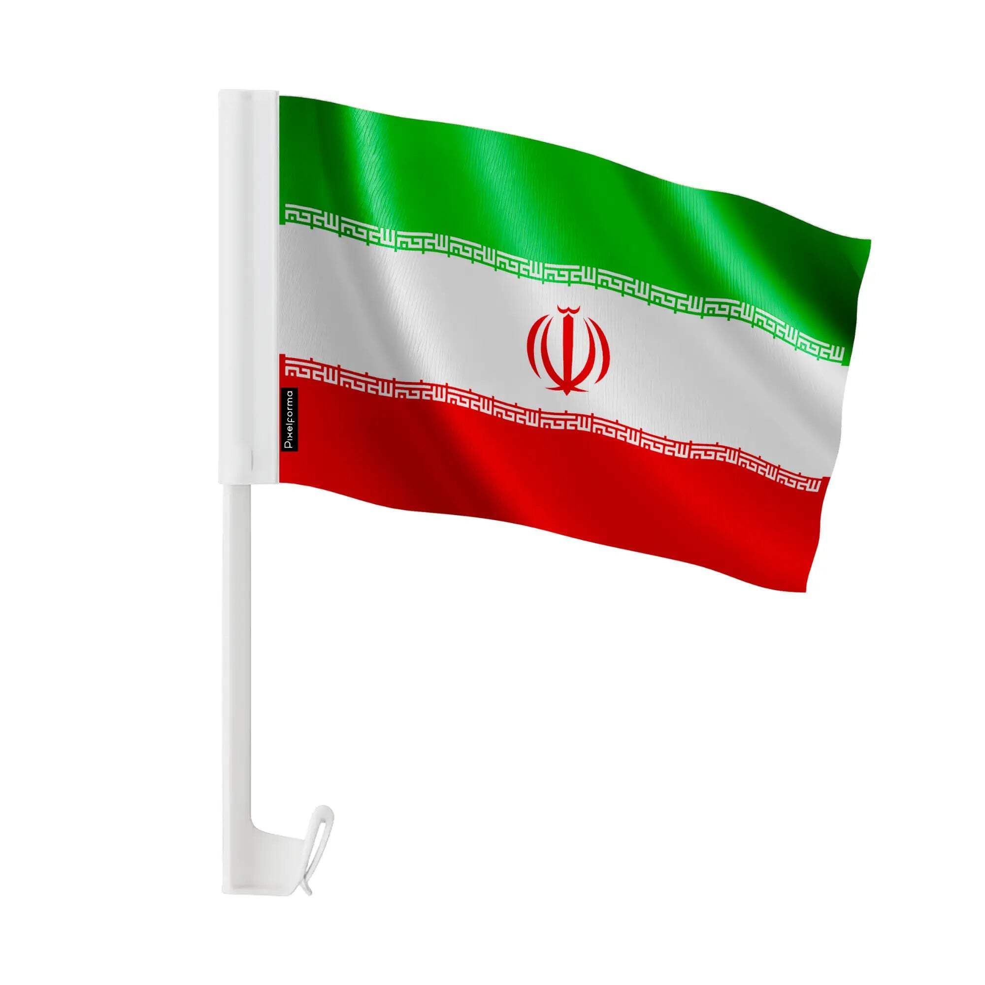 Bandiera per auto dell'Iran in poliestere, 50 pezzi, 30 x 45 cm