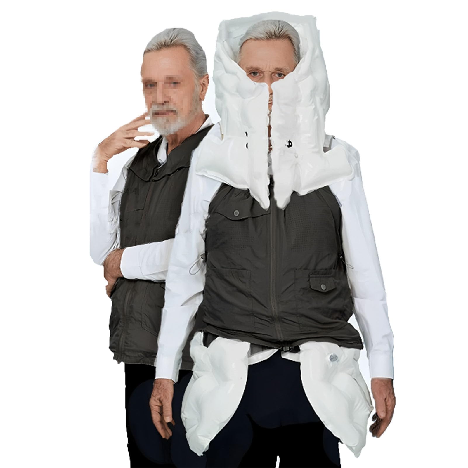 Gilet Airbag Anticaduta Intelligente per Anziani, Giacca Anticaduta Intelligente, per Anziani Attivazione Airbag in 0,08 Secondi Black-XL