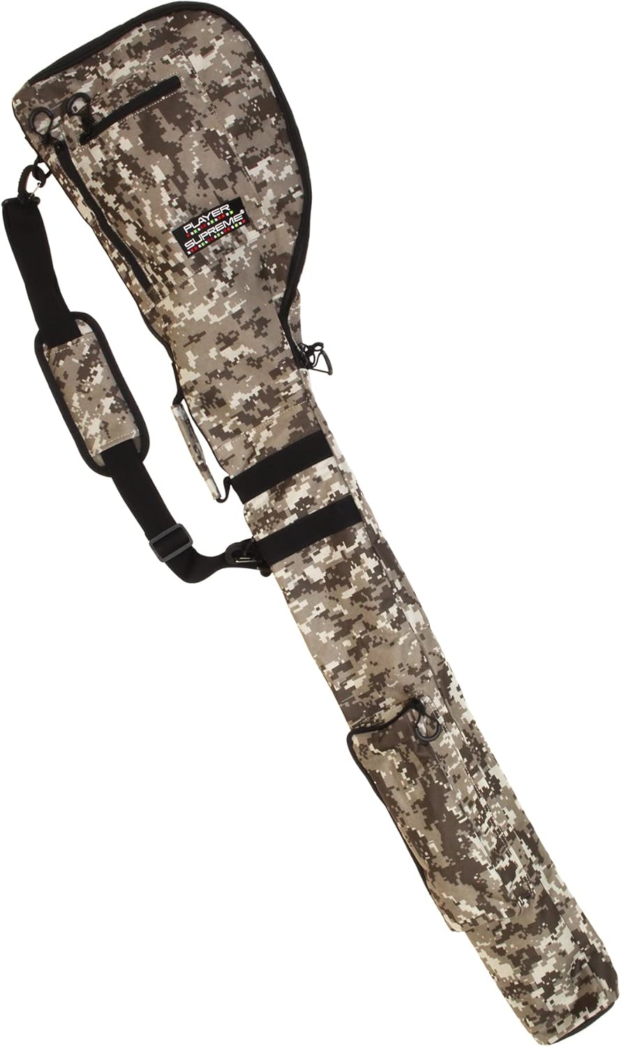 Camouflage Sunday Golf and Gun Bag - Lightweight Durable Waterproof - Holds 7 Clubs – Easy to Carry for The Driving Range, Par 3 and Executive Courses, Weighs Only 1.1 LBS Yet 46.5 Inches Long