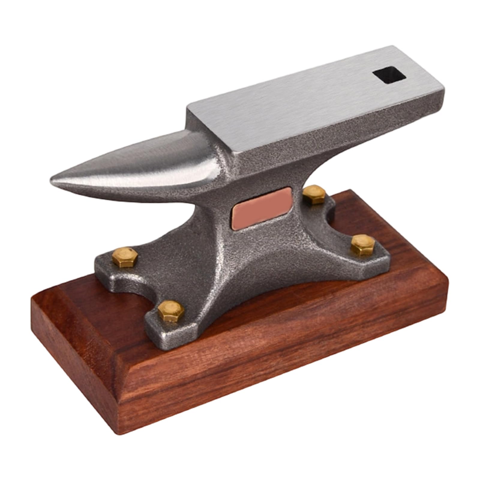 Enclume professionnelle en acier pour travaux manuels et forgeage des métaux - Bloc d'outils de bijoutier avec base en bois d'ébène robuste - Enclume de forgeron portable