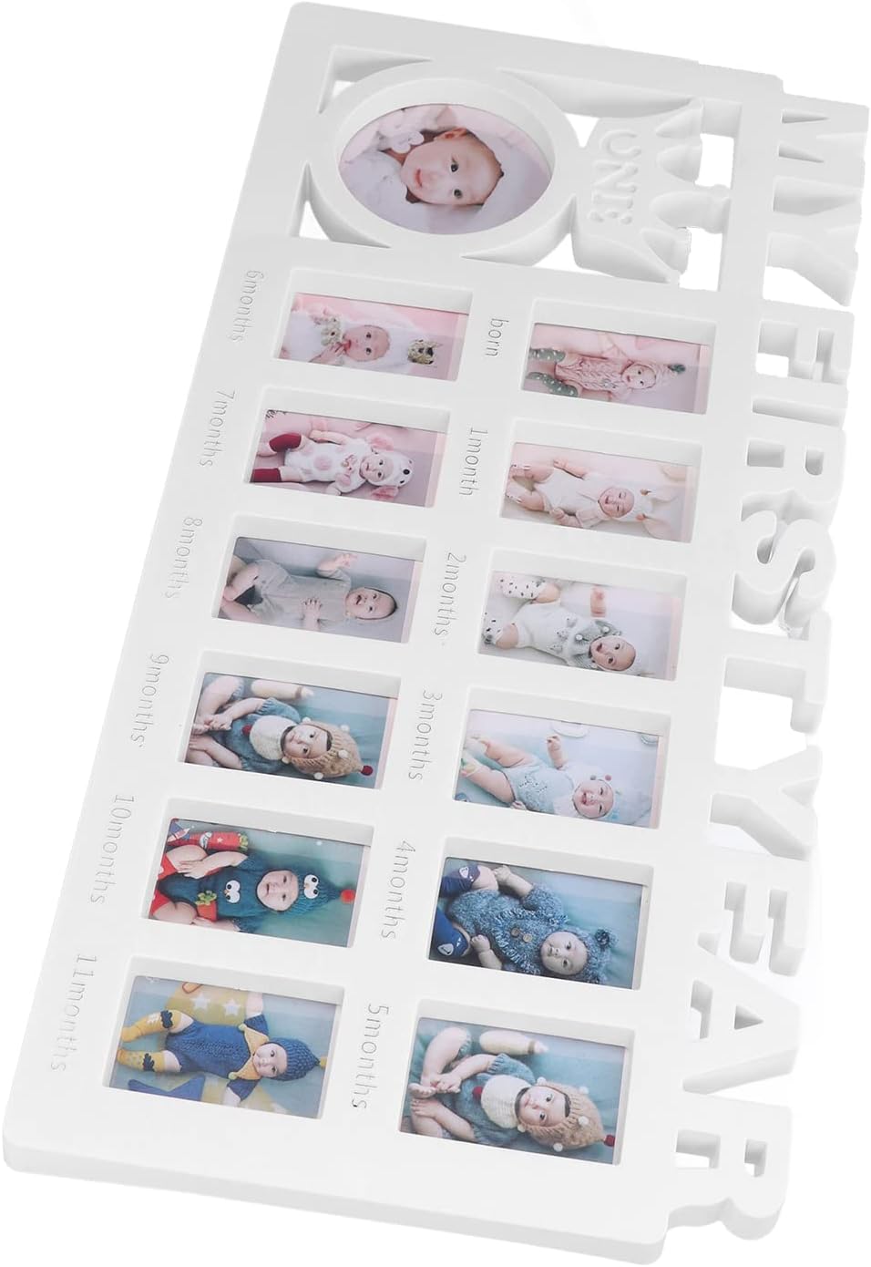 Yctze Newborn Photo Frame with 12 Small Frames - Capture and Record Your Babys Monthly Growth - New Parents (#13)