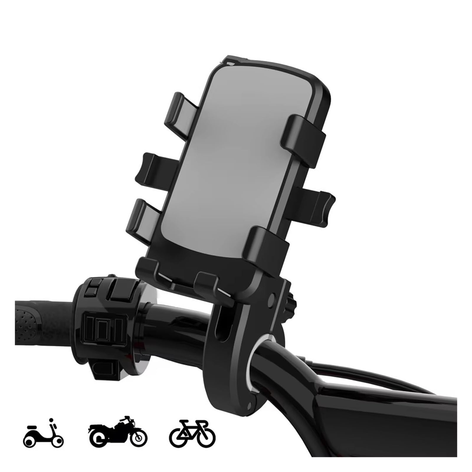 Supporto per navigatore GPS Supporto Telefono Bici Supporto Manubrio Bicicletta Telefono Cellulare 4,7-6,8 Pollici Supporto Telefono Specchietto Retrovisore Moto(Handlebar Holder black)