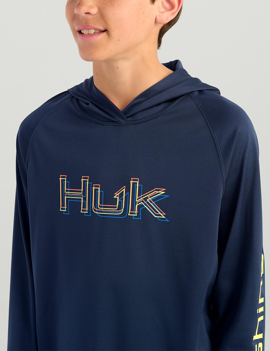 HUK boys Pursuit Long Sleeve Graphic Hoodie, Lightweight, Upf Sun Protection, Quick-drying Fishing Shirt