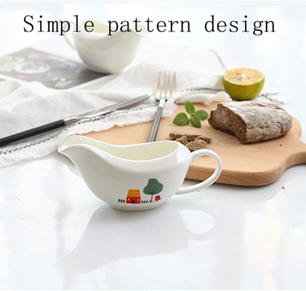 Gravy Boat Porcelain Gravy Boat and Tray Ceramic Make Sauce Boat with Tapered Spout Porcelain Gravy Boat Tableware Porcelain Easy Pouring Sauce Stainless Steel Doubl (B)