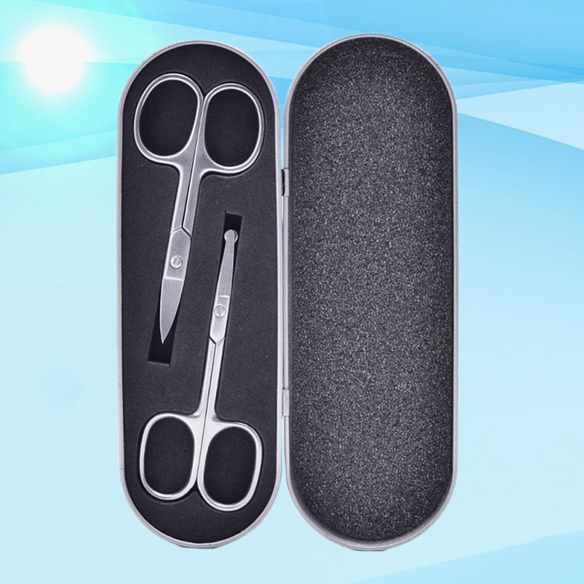 PACKOVE 6piezas Tijeras Inoxidable Para Cuidado De Cejas y Nariz Recortador De Facial Diseño Seguro y Práctico Para Hombres y Mujeres