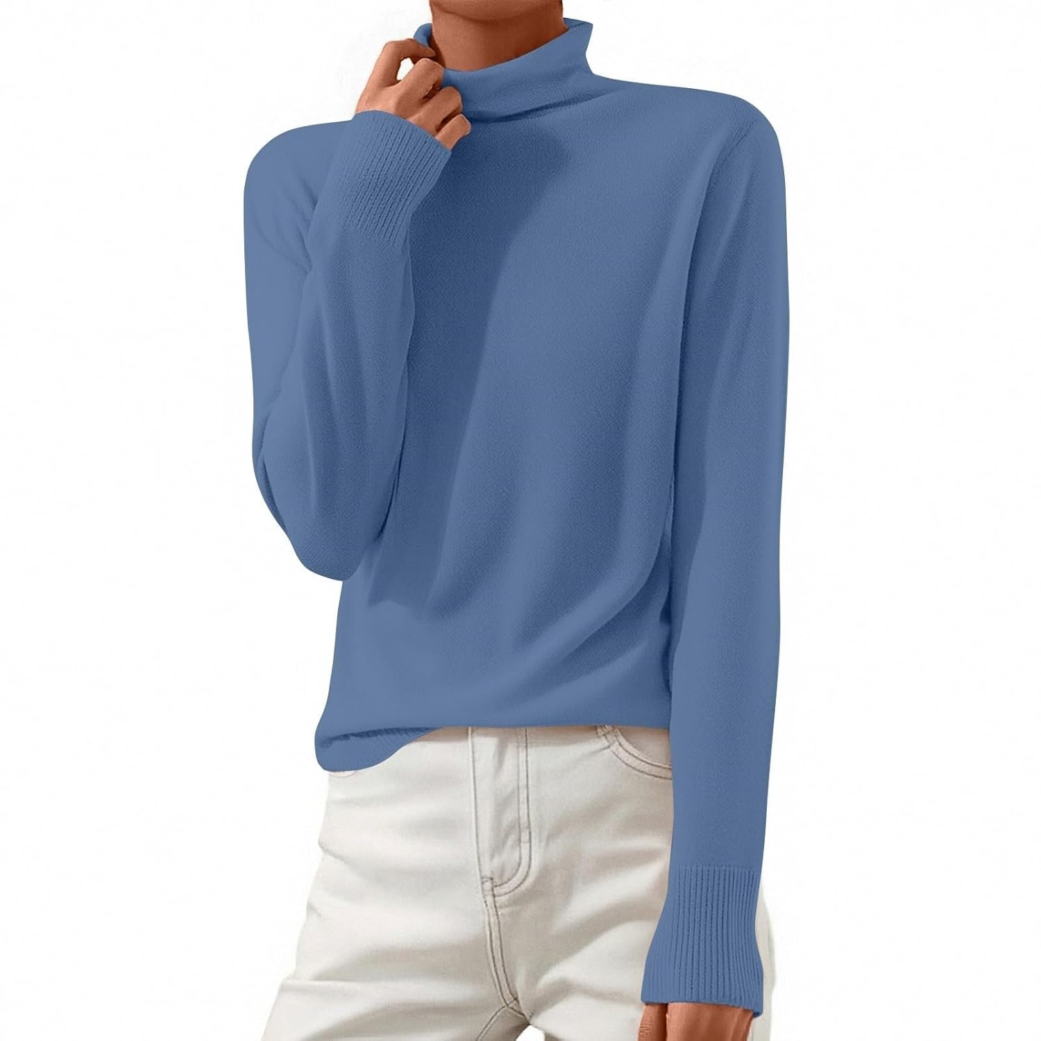Cashmere Sweaters for Women Turtleneck Long Sleeve Pullover Casual Knitted Pullover Warm Cozy Tops Winter Clothes