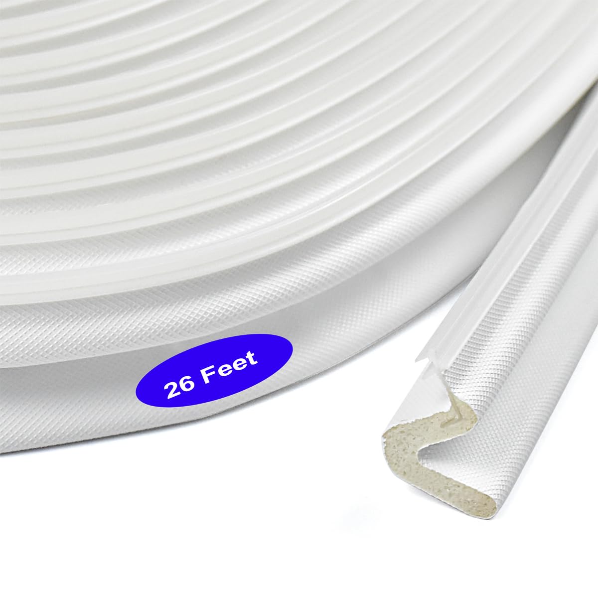 DASIAUTOEM 26 Ft Weather Stripping, Q" Foam Kerf Seal Strip For Doors/ Windows, Card Slot Installation Seals Large Gap Easy Cut To Size White, Sealers - Canada