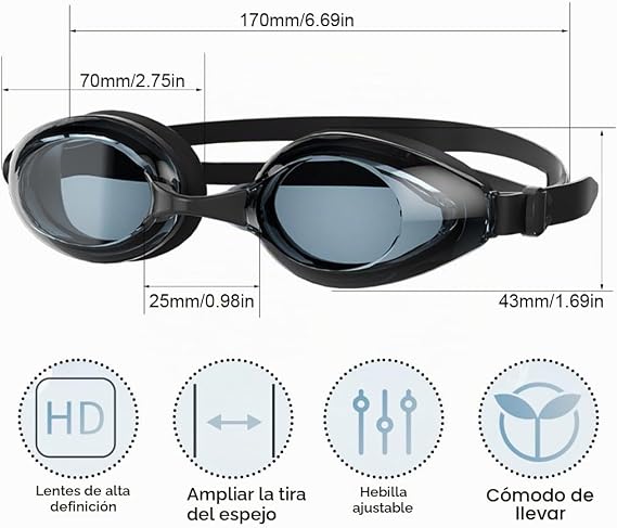Performance Goggles for Competition, Swimming Men and Women, Swimming Goggles for Training and Competition, Anti-Fog Coating, UV Protection
