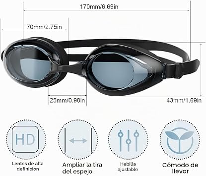 Performance Goggles for Competition, Swimming Men and Women, Swimming Goggles for Training and Competition, Anti-Fog Coating, UV Protection