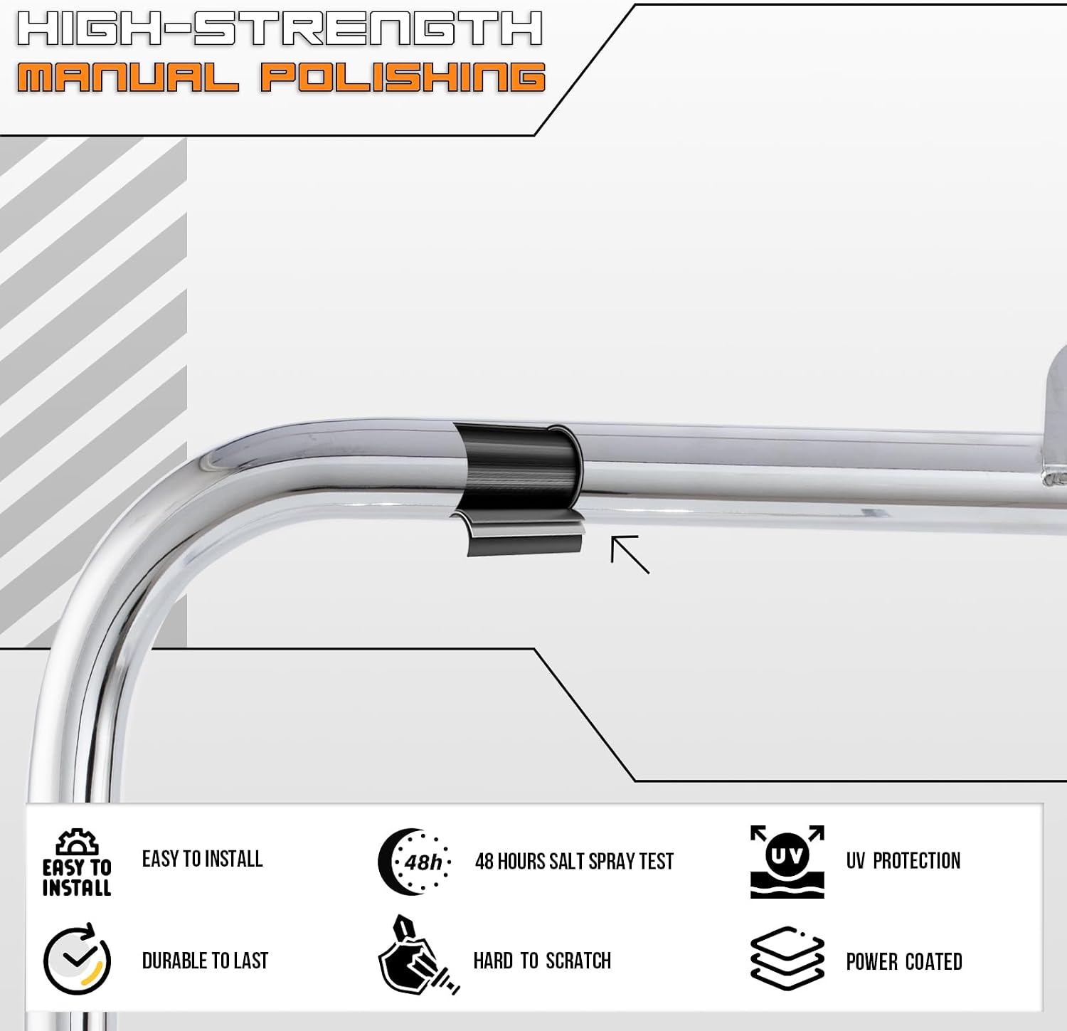 Crash Bar Classic Engine Guard Highway Freeway Bar Compatible with Yamaha V-Star Vstar XVS 950 XVS950 Tourer 09-17 (Chrome)