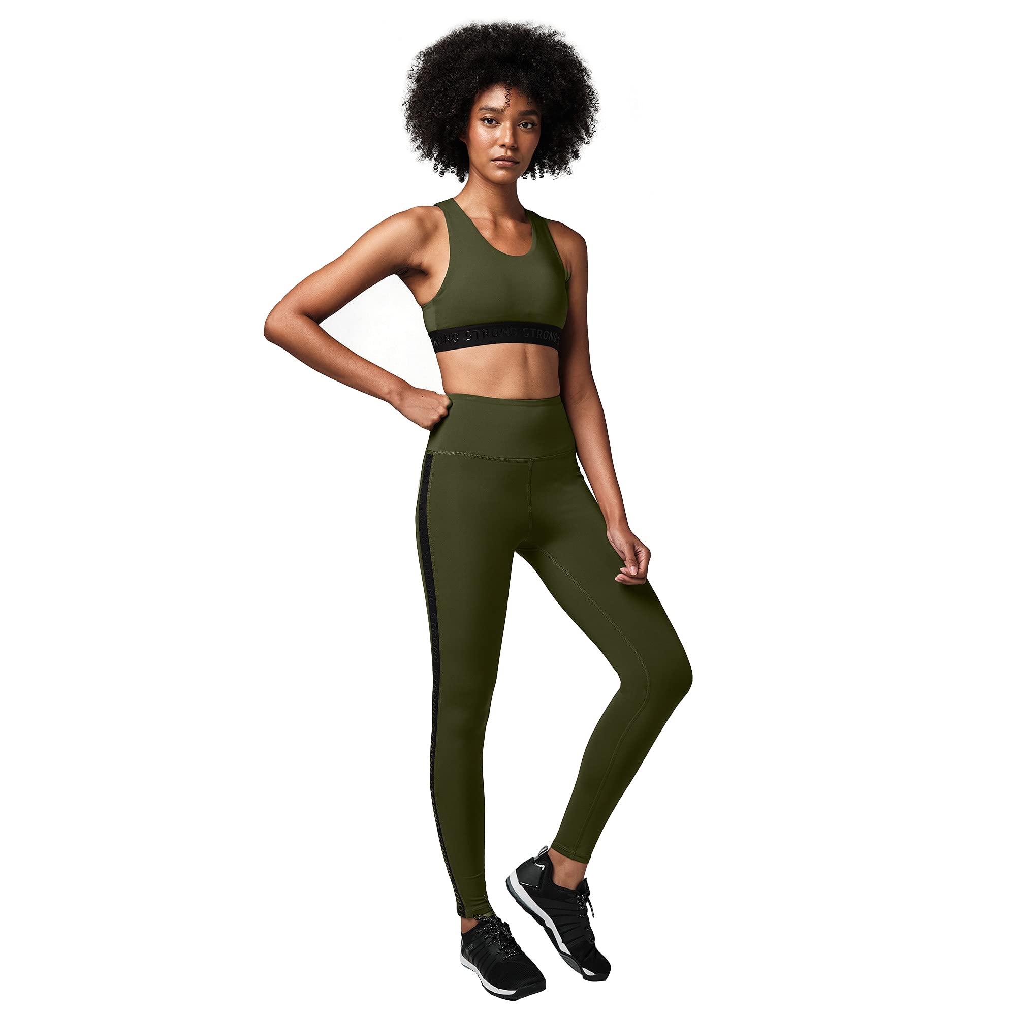 STRONG by Zumba Damski biustonosz sportowy Strong Id Active Fitness Odzież sportowa High Impact Trening Topy, Żakard mech, S