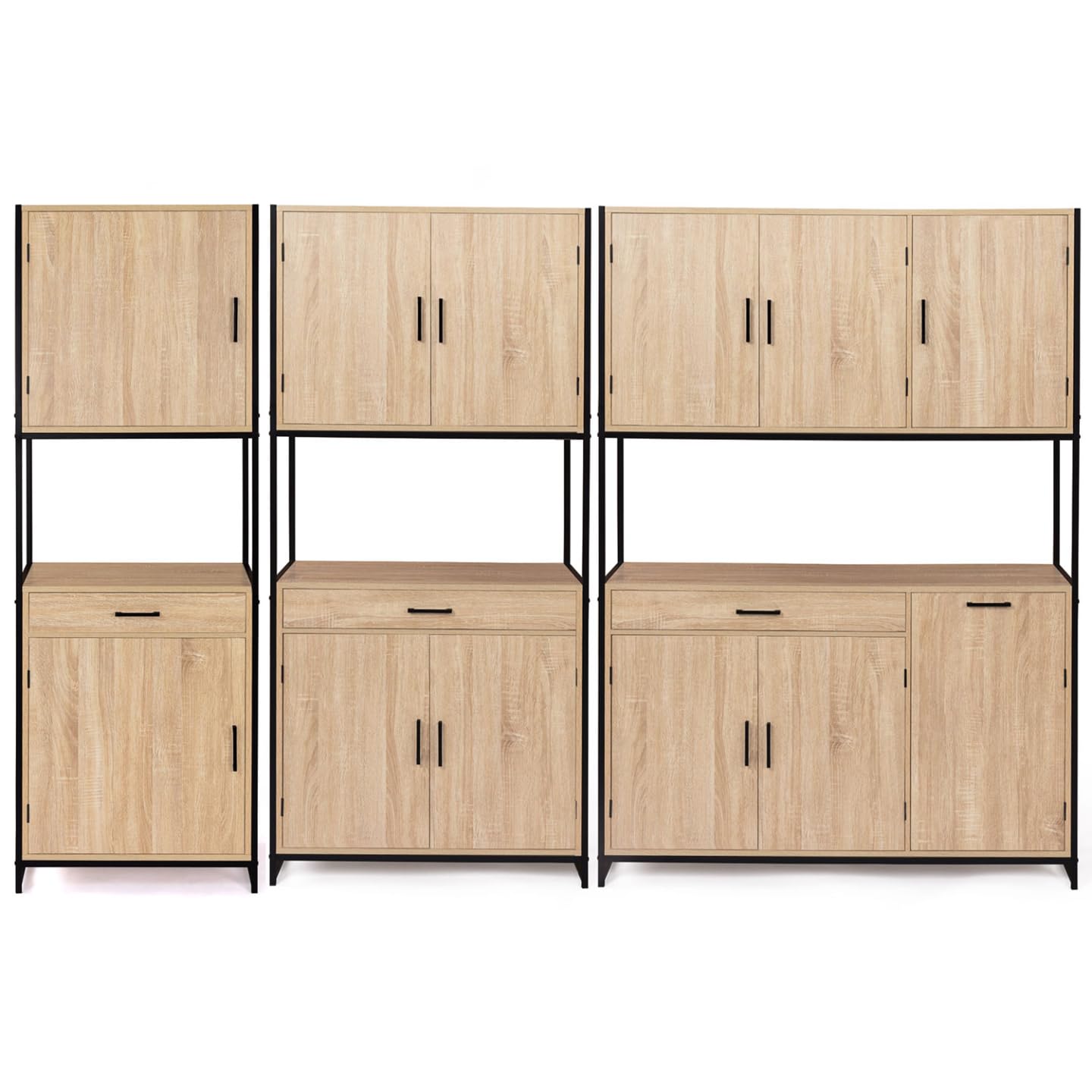 IDMarket - Cocina buffet de 60 cm Detroit Muebles 2 Puertas Diseño Industrial + Cajón