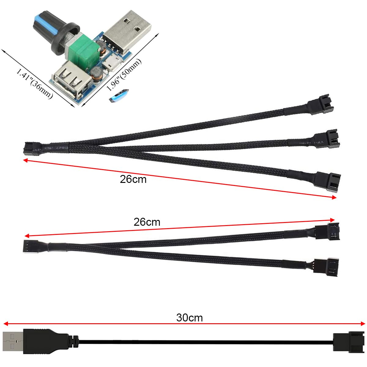 Gebildet 5szt USB do 3stykowego/4stykowego PWM 5V USB z osłoną kabel zasilające wentylatora, regulator prędkości wiatru wentylatora, rozdzielacz PWM 2-3 drożny