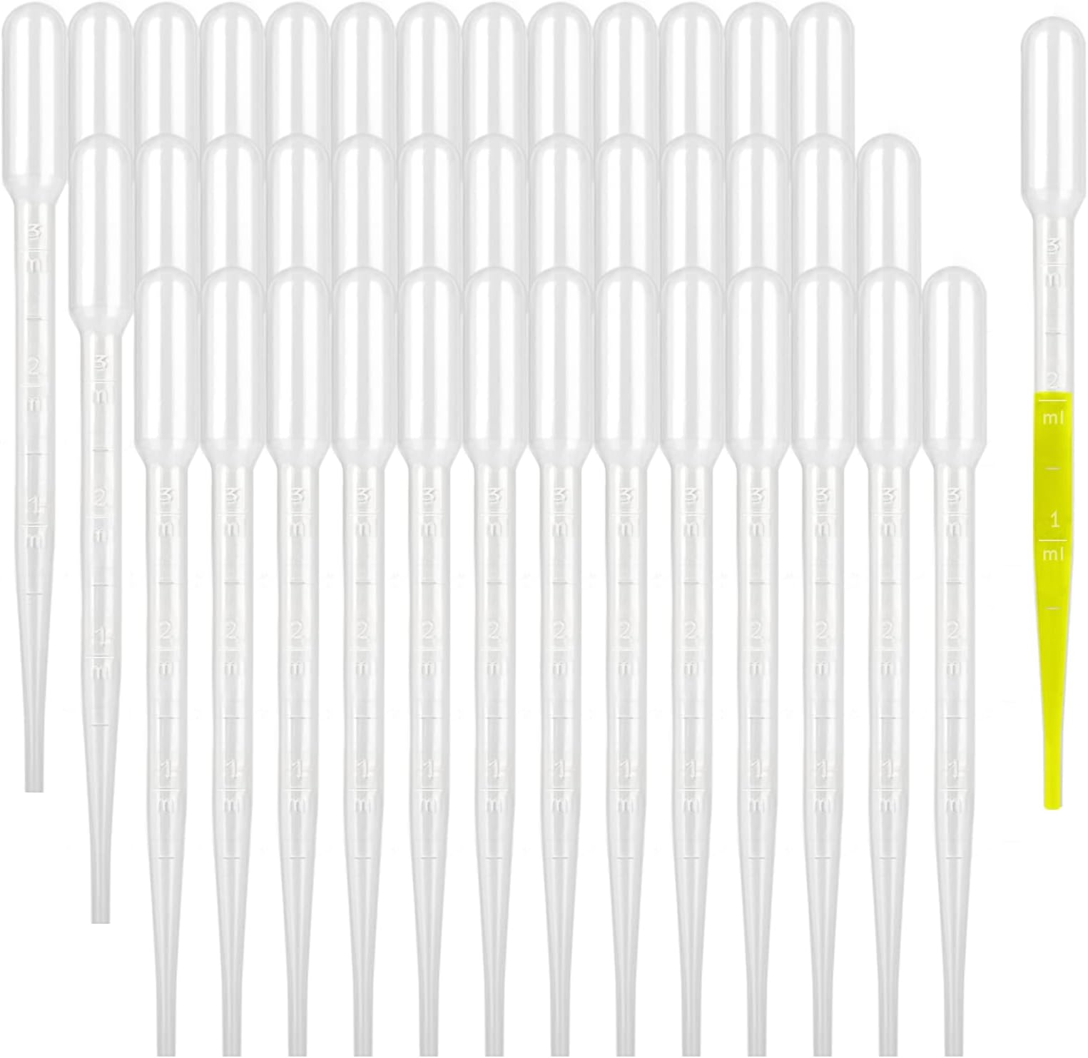 3ml Disposable Plastic Transfer Pipettes, Calibrated Dropper Suitable for Science Laboratory, DIY Art (300)